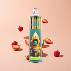 JNR Rocket-X 12400 Puffs Disposable Vape Mansikka-Kiivi Säädettävä Ilmanvirtaus RGB 1.2ohm Mesh 850mAh Type-C