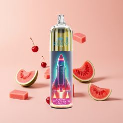 JNR Rocket-X 12400 Puffs Häkävapaa Kirsikka-Vesimeloni-Jää, Säädettävä Ilmanvirtaus, RGB-valot, 1.2ohm Verkkokäämi, 850mAh Akku, 25ml Nestemäyrä