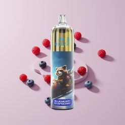 JNR Rocket-X 12400 Puffs Säädettävä Ilmanvirtaus RGB-valot 1.2ohm Mesh-käämi 850mAh 25ml Type-C Mustikka-Vadelma