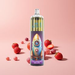 JNR Rocket-X 12400 Puffs Säädettävä Ilmanvirtaus RGB-valot 1.2ohm Mesh-käämi 850mAh Akku 25ml Nestemäärä Type-C Pikalataus 0%/2%/5% Nikotiini Mansikka-Viikuna