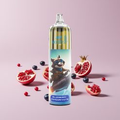 JNR Rocket-X 12400 Puffs Säädettävä ilmanvirtaus RGB-valot 1.2ohm Mesh-käämi 850mAh Type-C Mustikka Granaatti