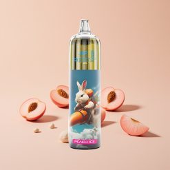 JNR Rocket-X 12400 Puffs Säädettävä ilmavirta RGB-valot 1.2ohm Mesh-käämi 850mAh 25ml Type-C Persikka-Jää